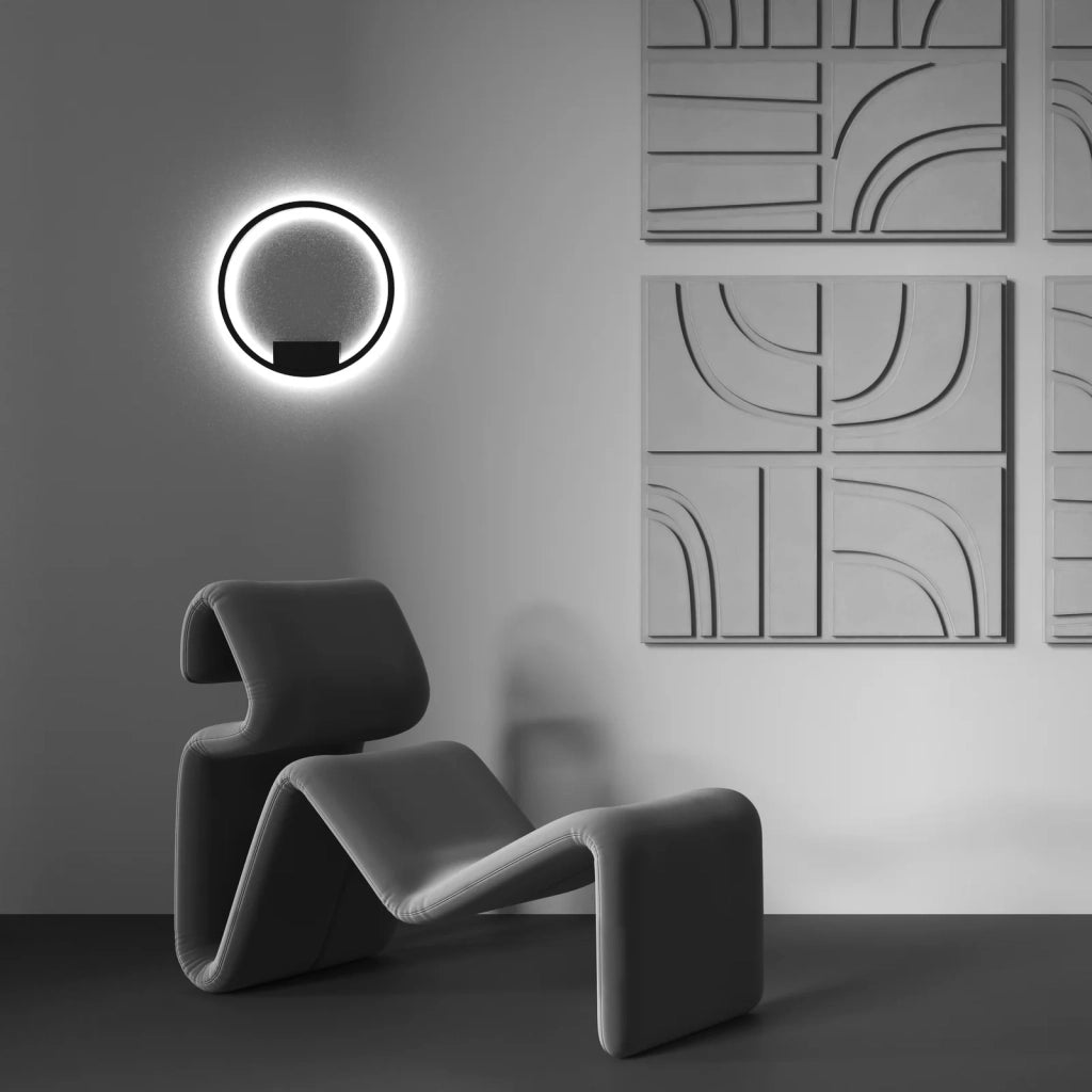 Maytoni Applique moderna Rim 1 luce LED integrato nero alluminio