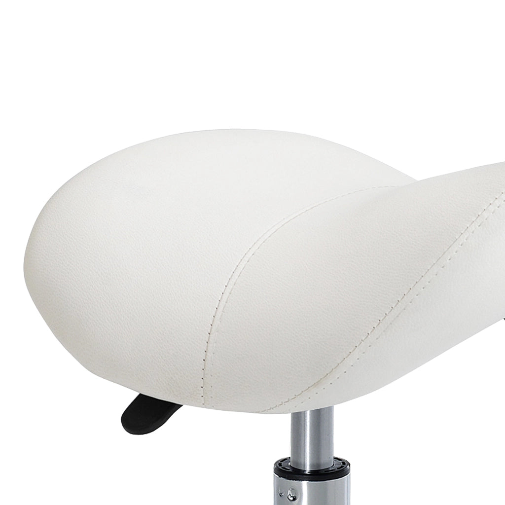 Sgabello con Ruote e Altezza Regolabile ¨C Zephmum ¨C Bianco 52x53x49-61cm