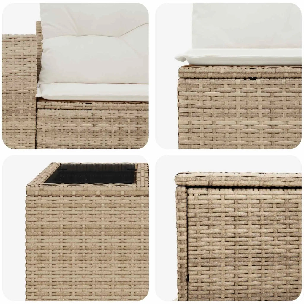 Set di divani 6 pz Beige e Bianco Crema 3447412