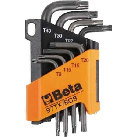 SERIE CHIAVI MASCHIO PIEGATE TORX ART. 97TX/SC8 BETA 8 pezzi - T9÷T40 - BETA