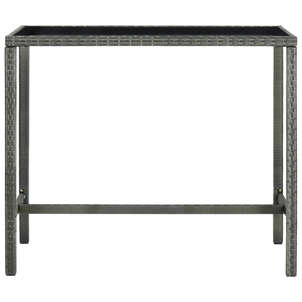 Set da Bar da Giardino 7 pz con Cuscini in Polyrattan Grigio 3064824