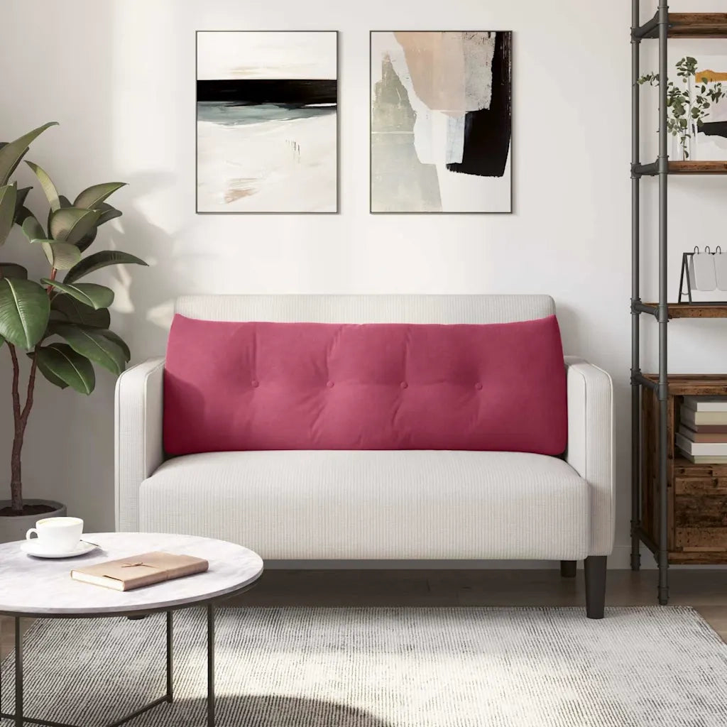 Cuscino per Schiena Rosso Vino 140 x 24 x 50 cm Velluto 42014521