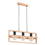 Lampada a sospensione Rezon Alfa legno 3xE27 nero