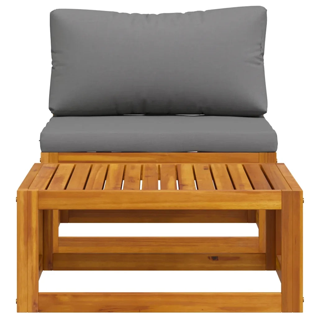 Set Divani da Giardino 2 pz con Cuscini in Massello di Acacia