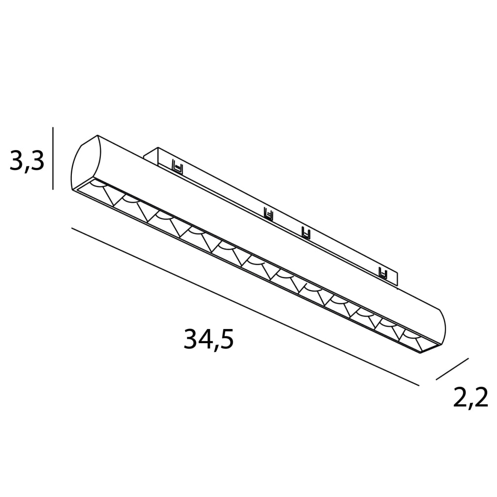 Lampada lineare su binario 1F nera 18W Zigbee 2700-5000K