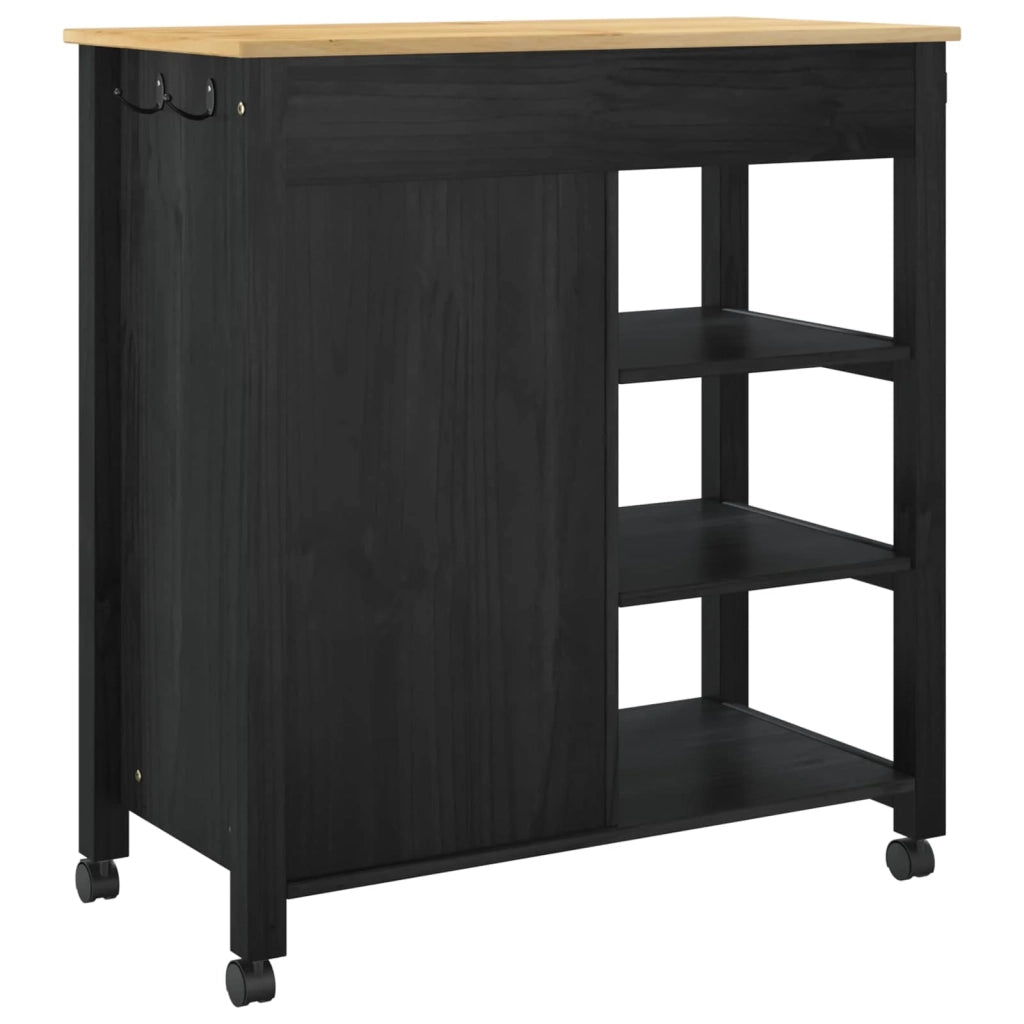 Carrello da Cucina-Scaffale per Cucina Nero