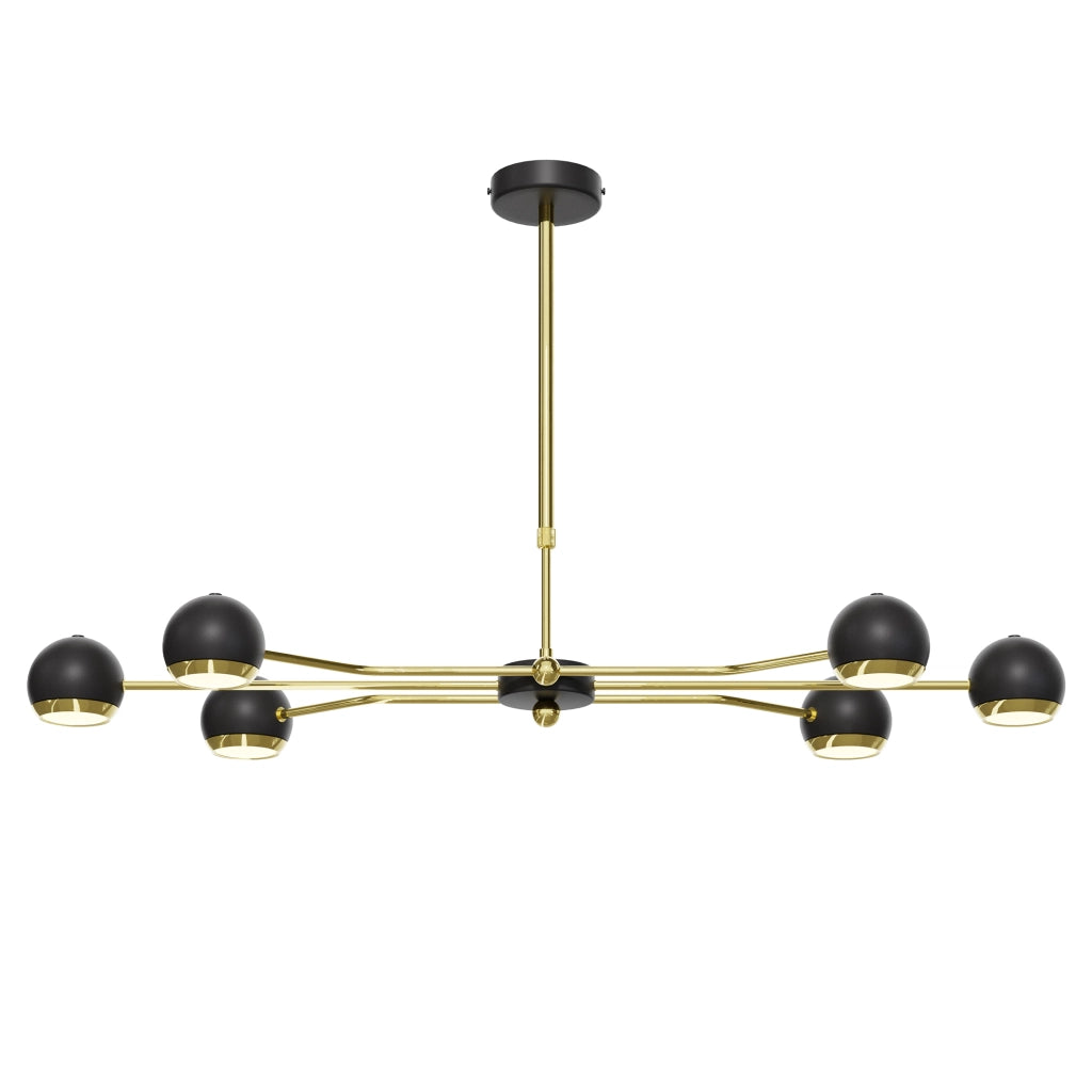 Lampada a sospensione TIANA 6 luci nero oro GU10 Jupiter