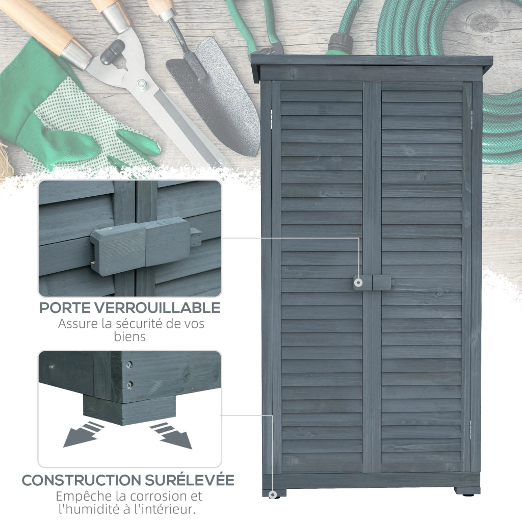 Armadio da giardino in legno ¨C Minimal ¨C grigio 87x47x160
