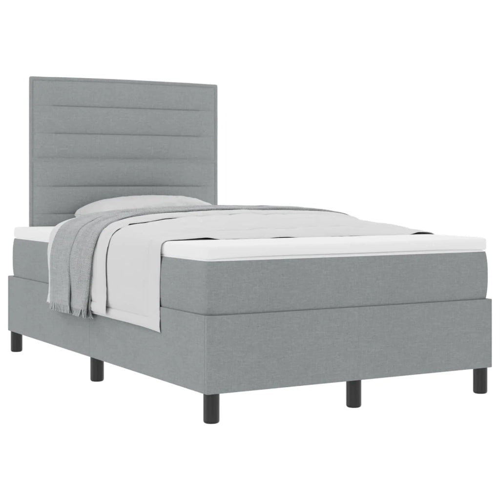 Letto a molle con materasso Grigio chiaro 120 x 190 cm Tessuto 3339294