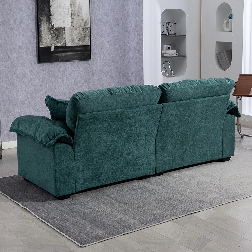 Divano singolo in chenille - Xylo - 213 cm - Cuscini doppio strato