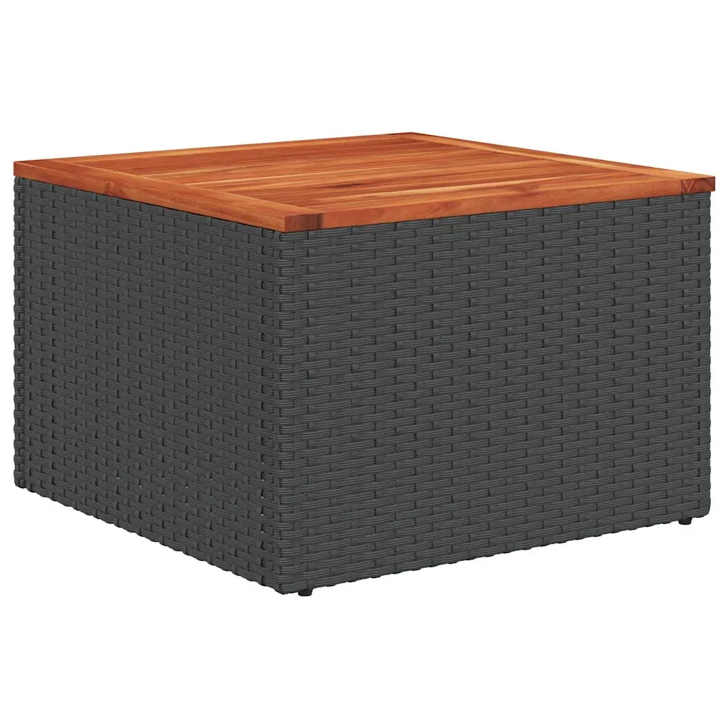 Set Divano da Giardino con archiviazione 11 pcs Nero polyrattan