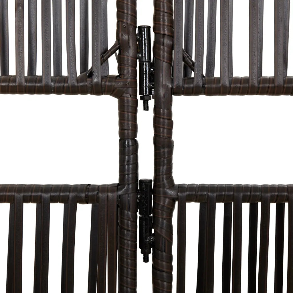 Divisorio per Ambienti | Divider per stanze | Paravento a 6 Pannelli Marrone in Polyrattan