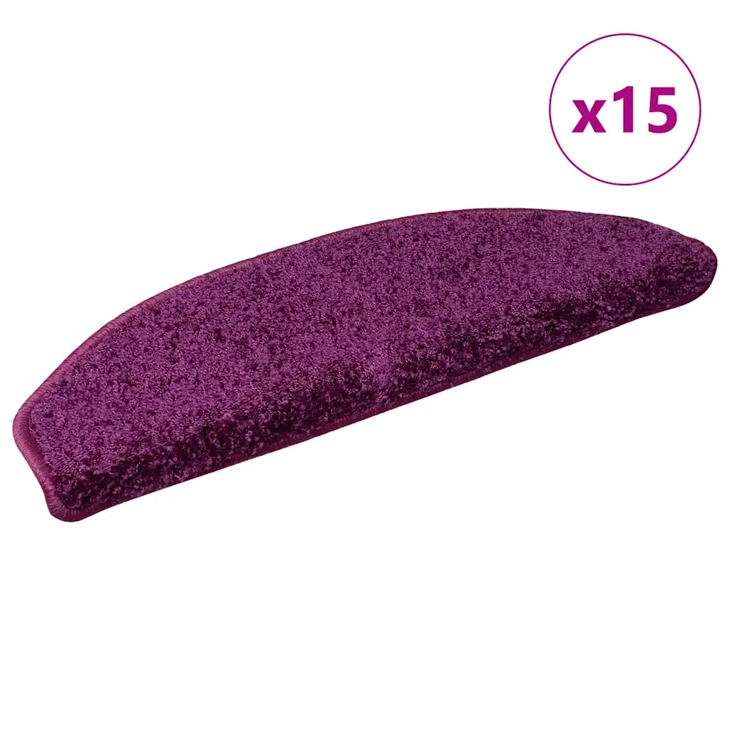 Tappetini per scale 15 pz | Gradini per Scale 65x21x4 cm Viola Semicircolari Grandi