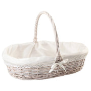 Cestino laccato bianco foderato 50x33x30h