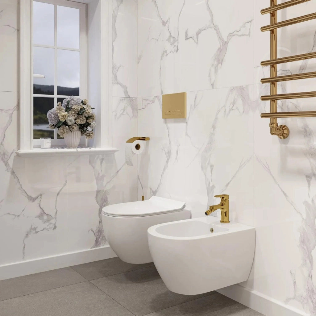 Set Wc Vaso + Bidet Carter Bianco Sospeso