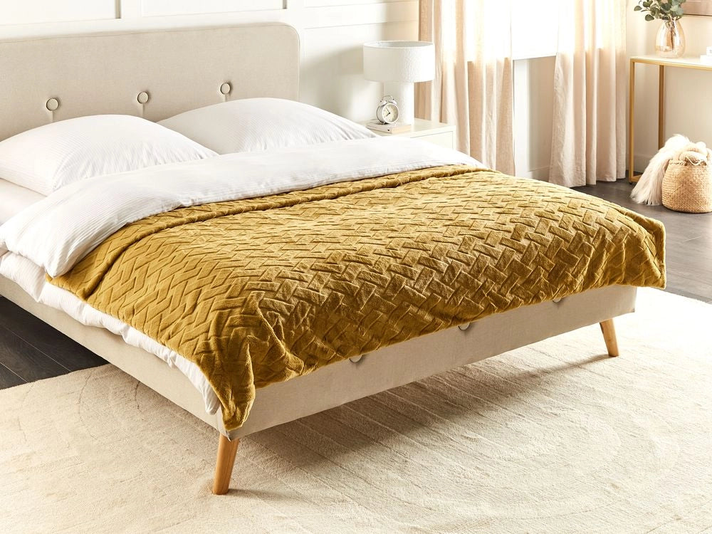 Copriletto in poliestere stampato biancheria da letto decorativa biancheria da letto classica design giallo camera da letto 200 x 220 cm