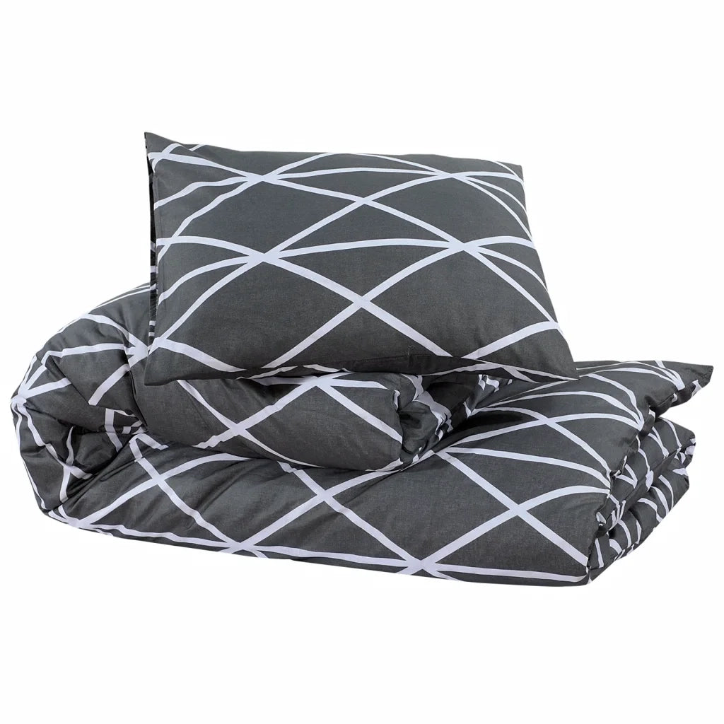 Set Copripiumino Grigio 140x200 cm in Cotone 136049