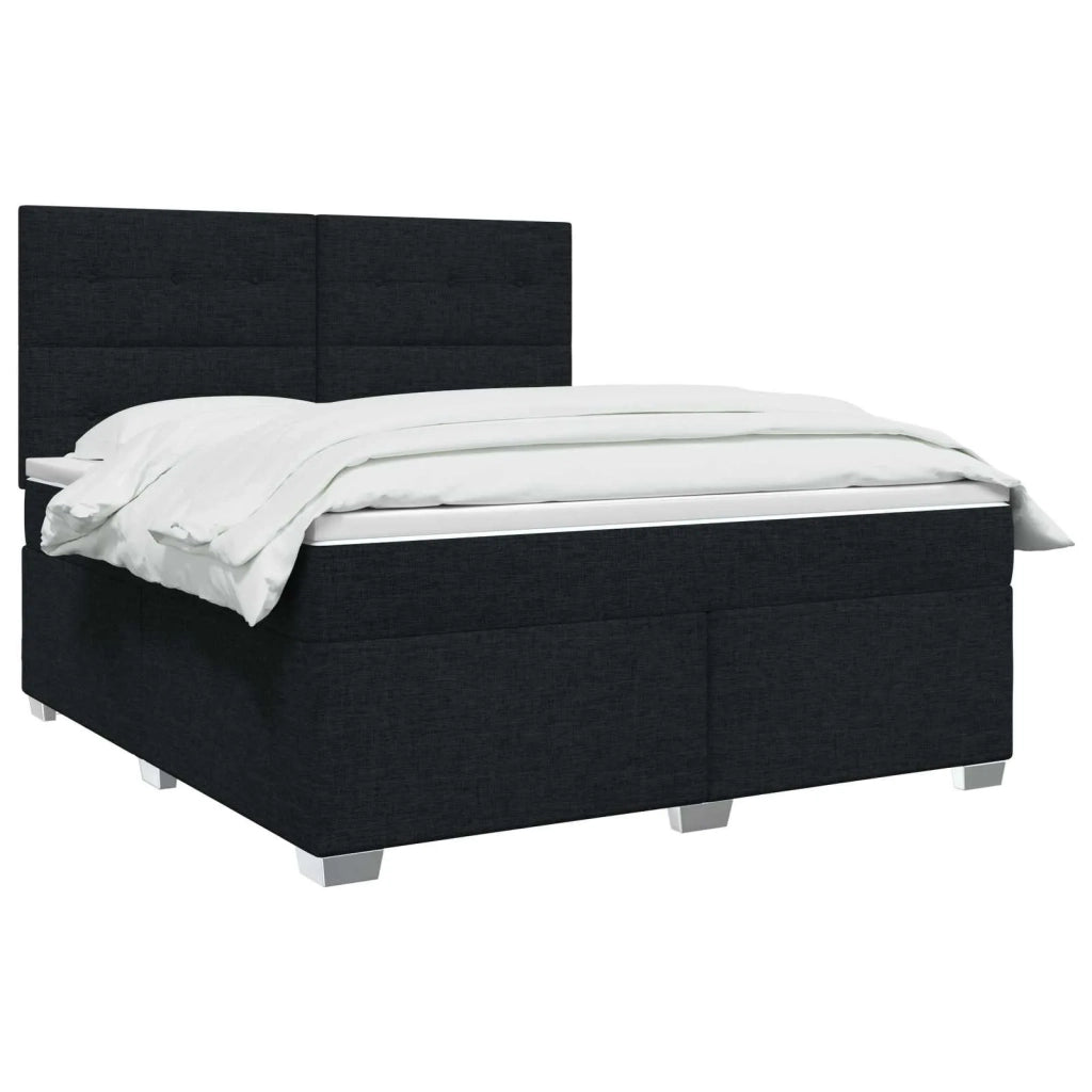 Letto box spring con materasso Nero 180 x 200 cm Tessuto 3454931