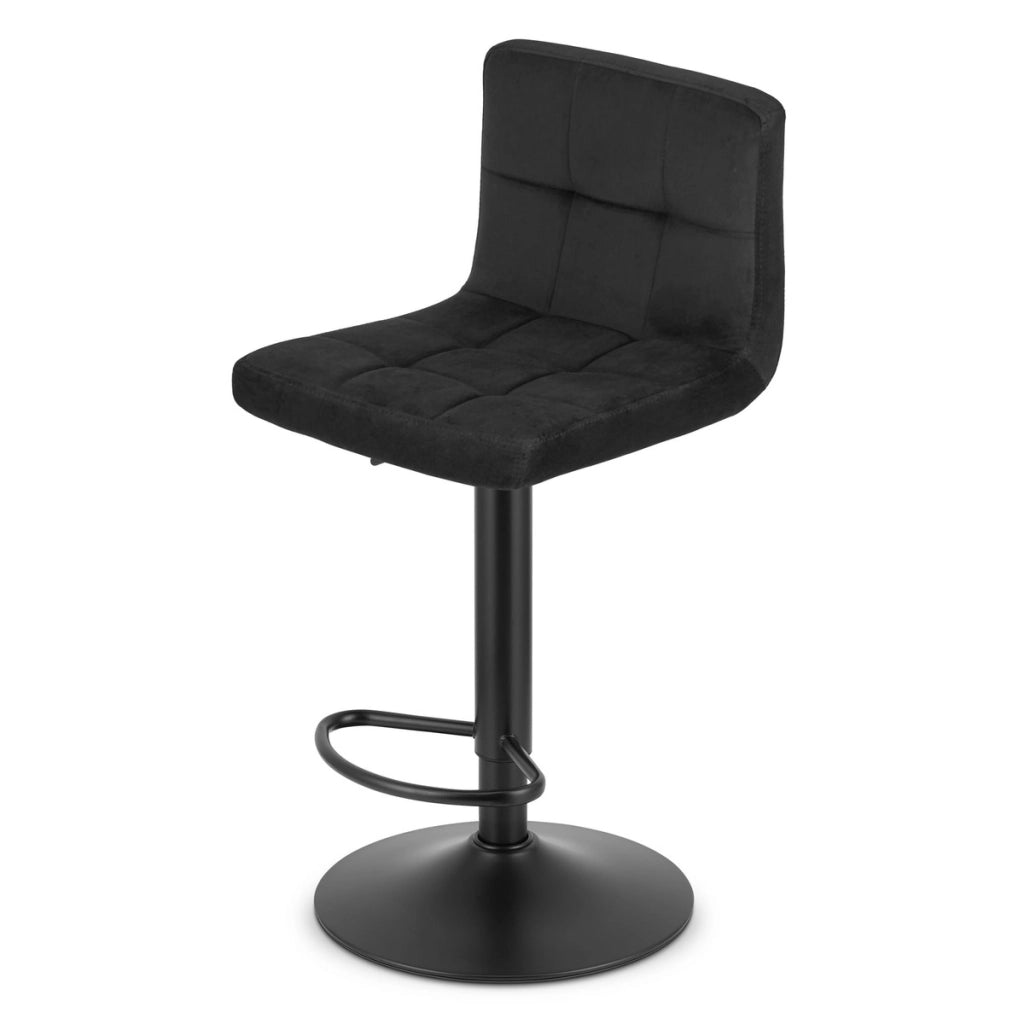 Sgabello da bar girevole Prot in velluto nero