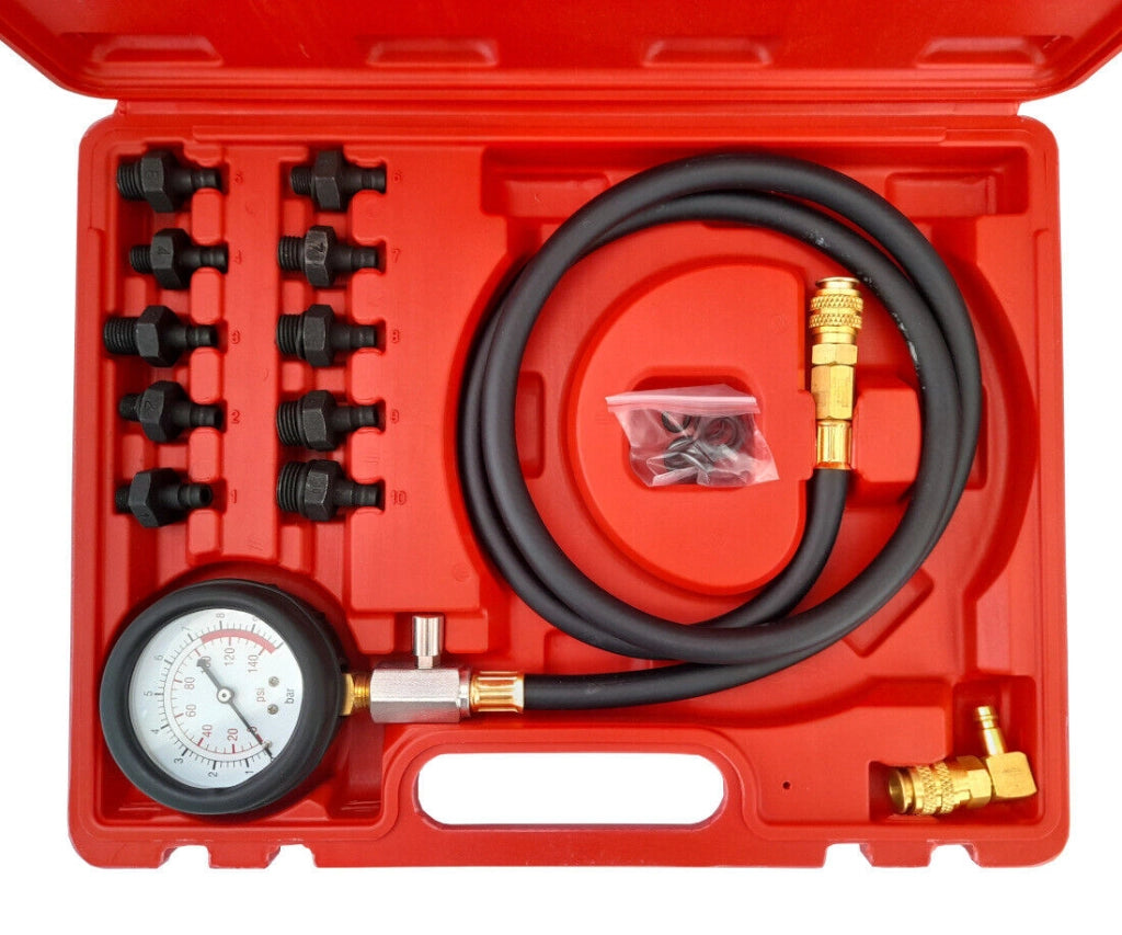 KiT 12pz tester pressione di compressione olio motore auto 0 - 10 BAR Art. 06029