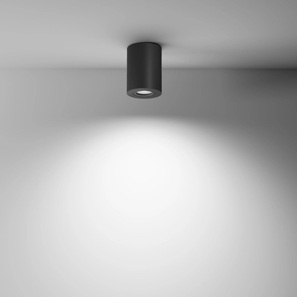 Maytoni plafoniera Atom nera GU10 50W 1 luce alluminio