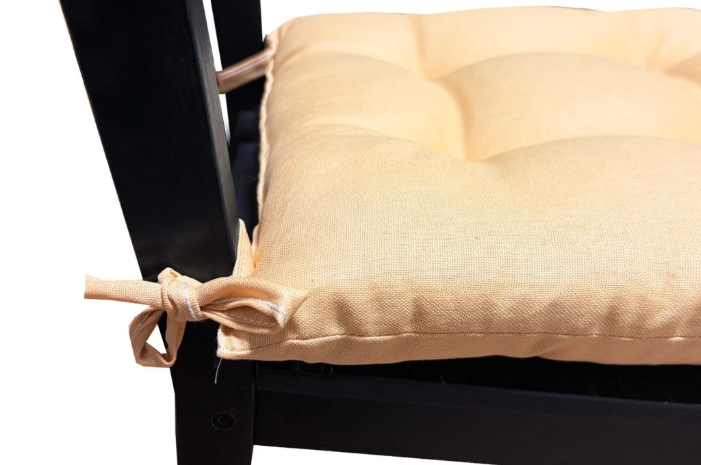 Set 4 Cuscini Sedia Cotone Morbidi Imbottiti Universali Coprisedia Eleganti Beige