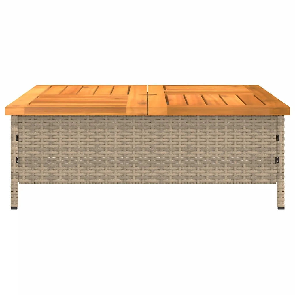 Copertura Base Ombrellone-Supporto per ombrellone Beige 70x70x25 cm Polyrattan e Acacia