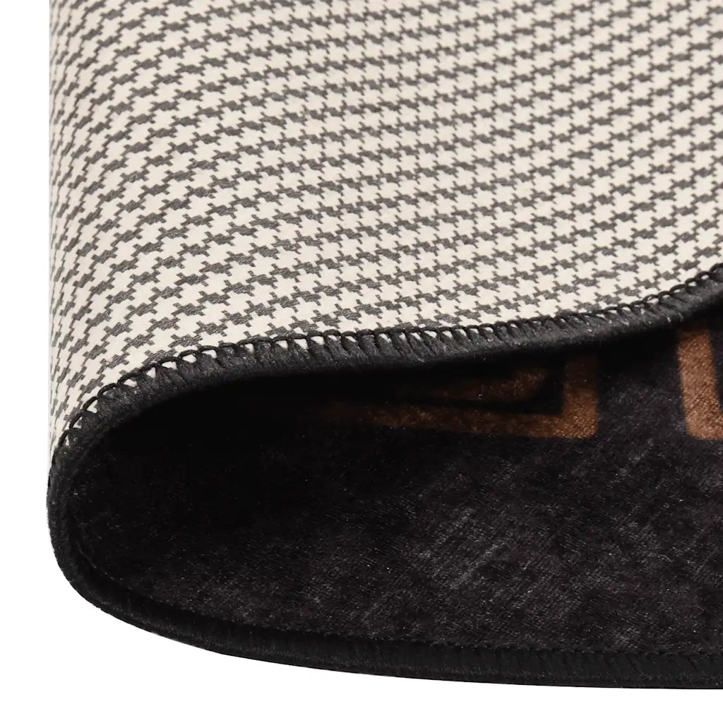 Tappeto Lavabile φ120 cm Nero e Oro 337933