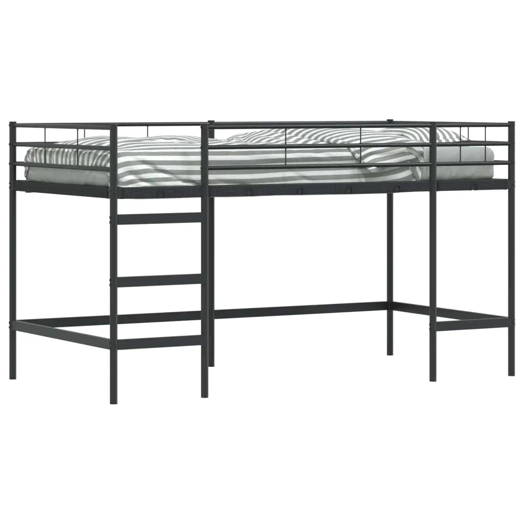 Struttura del letto loft per bambini-Giroletto per bambini Nero 107 x 200 cm Acciaio