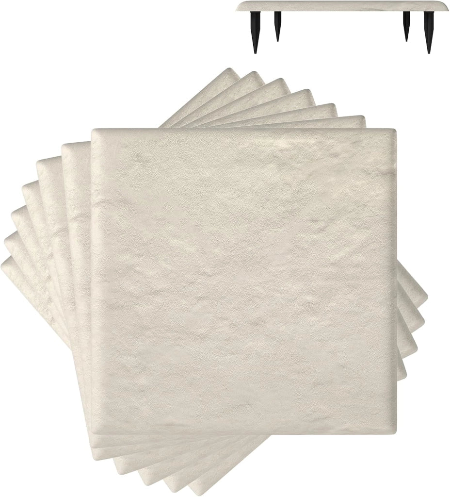 Set di 8 Pietre da Passo con Picchetti da Terra, Passerelle Decorative per Giardino, Pavimentazione Esterna Resistente a Tutte le Condizioni Meteorologiche per Prato e Giardino