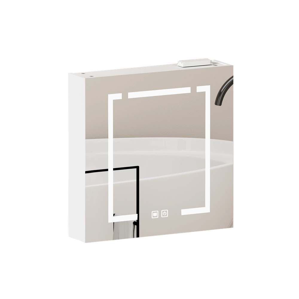 Armadietto Specchio con LED ¨C Xylo ¨C Bagno, Bianco, 60 cm
