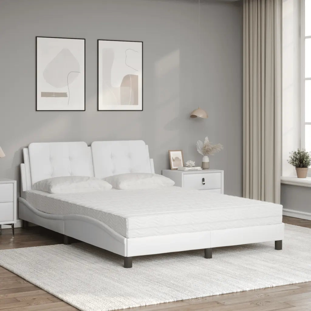 Giroletto senza Materasso Zadar Bianco 140x190 cm in Similpelle