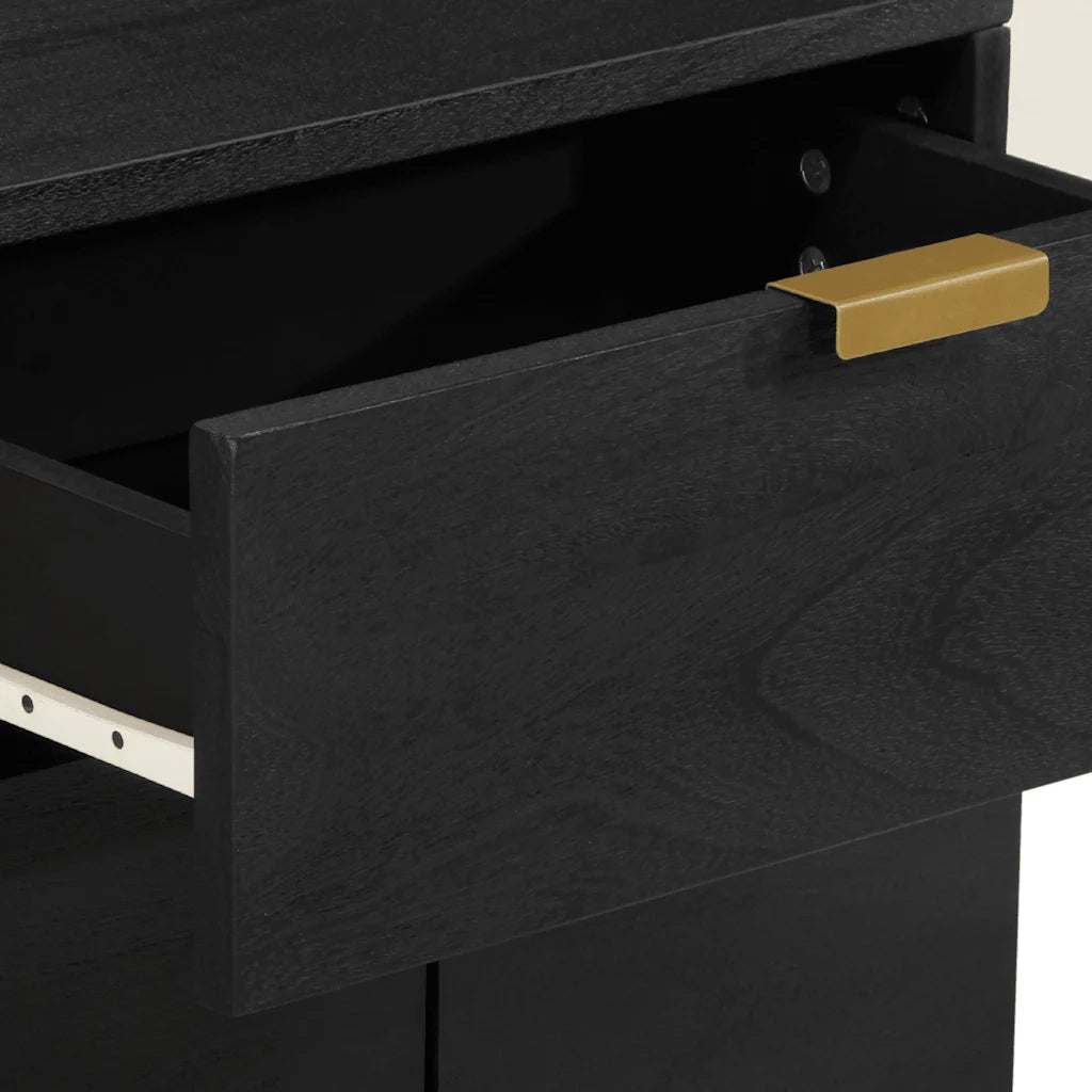 Comodino | Armadio da Notte | Mobiletto da notte Nero 50x33x60 cm in Legno Multistrato