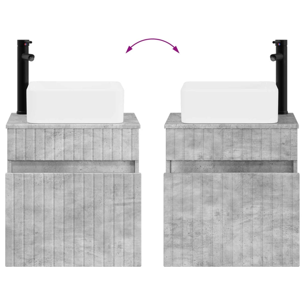 Mobile Lavabo | Armadio Lavabo da parete Grigio Cemento 49 x 41 x 63 cm
