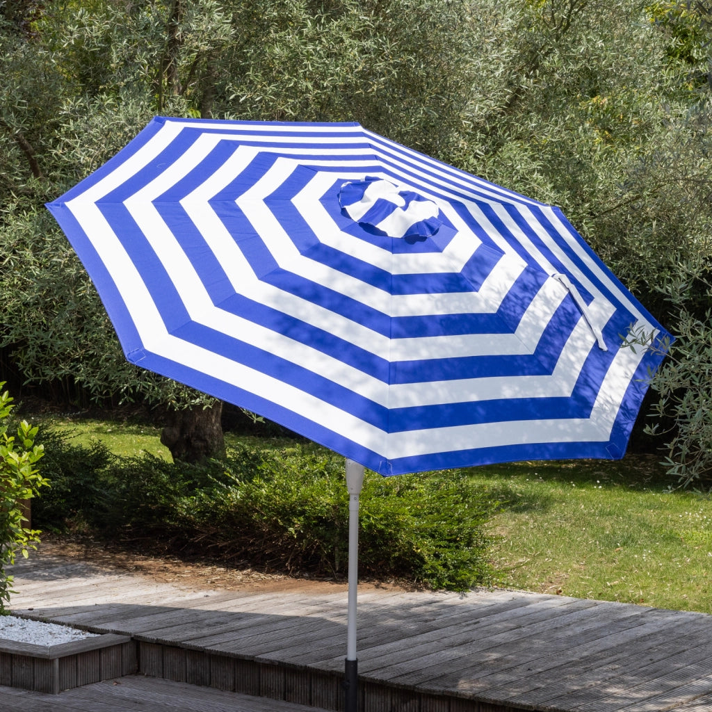 BANDOLOmbrellone rotondo diritto diametro 2,70 m con strisce blu
