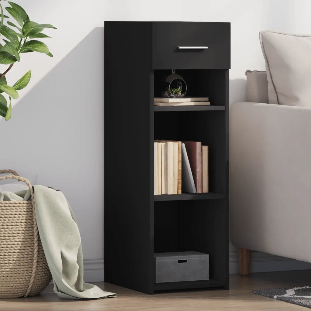 Credenza Nera 30x42,5x93 cm in Legno Multistrato 846307