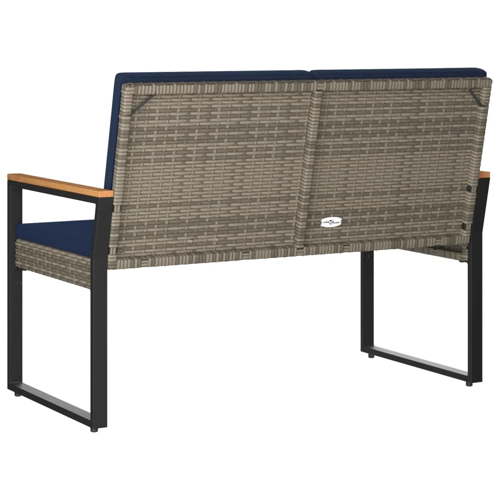 Panchina da esterno Grigio e Blu Navy 107 x 61 x 80 cm 42025340
