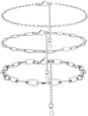 Set di 3 Collane Singole per Donna in Acciaio Inossidabile