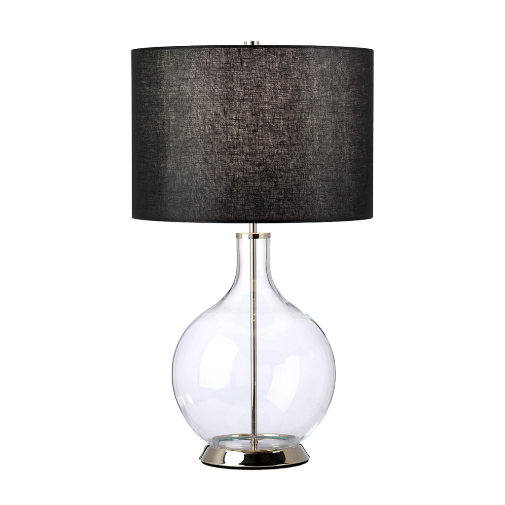 Lampada da tavolo vetro nichel paralume nero Orb E27 Elstead
