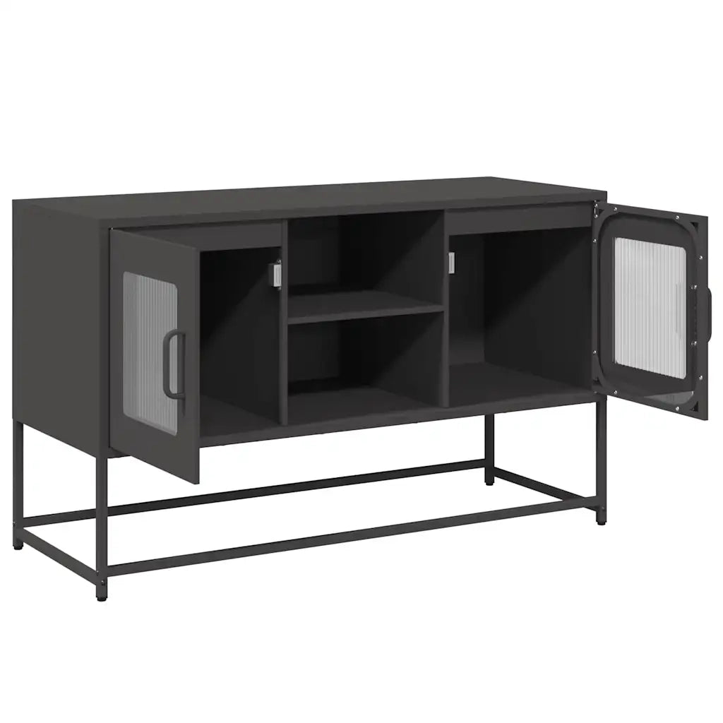 Mobile TV Nero 100,5x39x60,5 cm in Acciaio 853380