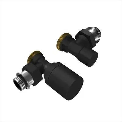 Termoarredo design nero opaco L 50x120 interasse 45 cm con kit valvole