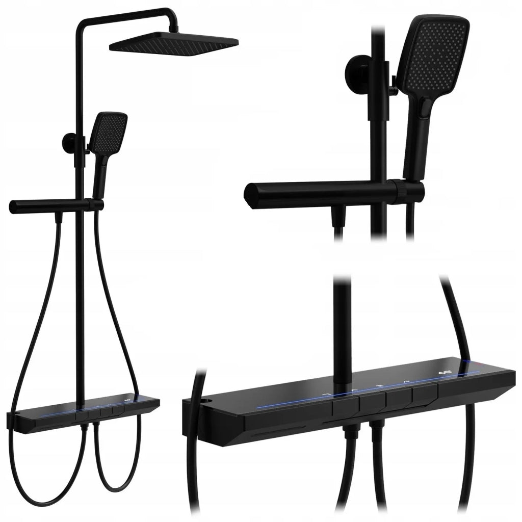Set Doccia Con Termostato Rea Pedro Black
