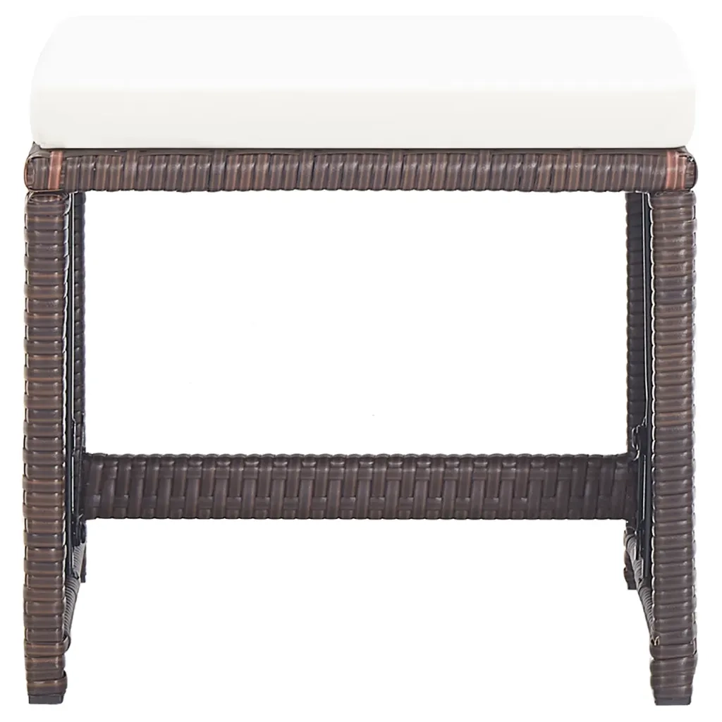 Sgabelli da Giardino 4 pz con Cuscini in Polyrattan Marrone CFW8012728