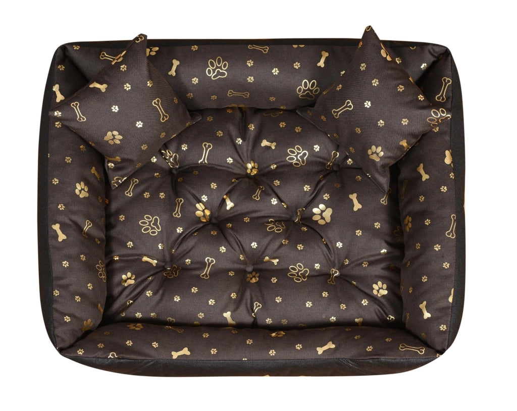 AIO FACTORY Cuccia per cani 100x75 cm impermeabile Golden Bones Cuscino per cani