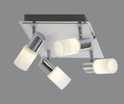 CLAPTON PLAFONIERA 4 SPOTS LED 4,3W · 4x 430lm, 3000K ALLUMINIO 23X23CM