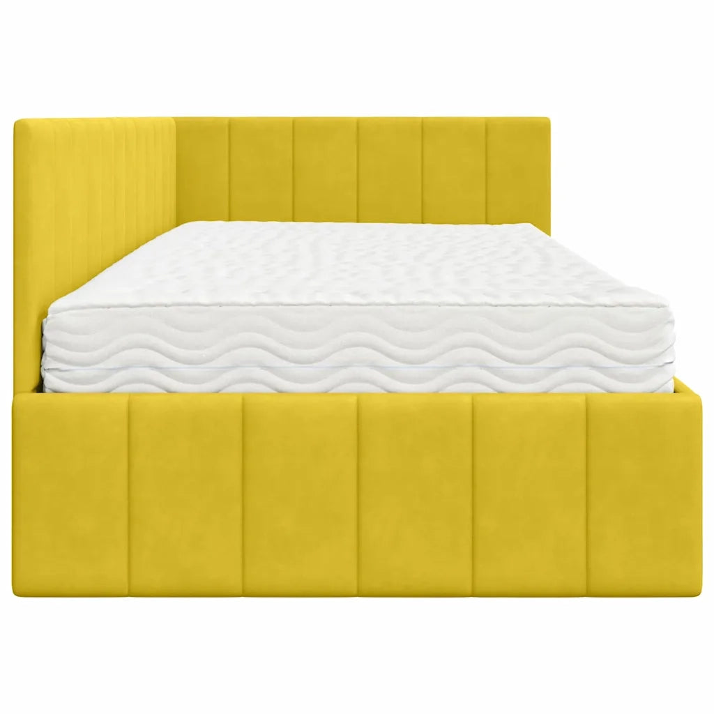 Struttura Letto Angolare con Materasso 2 pcs Giallo Velluto 3393874