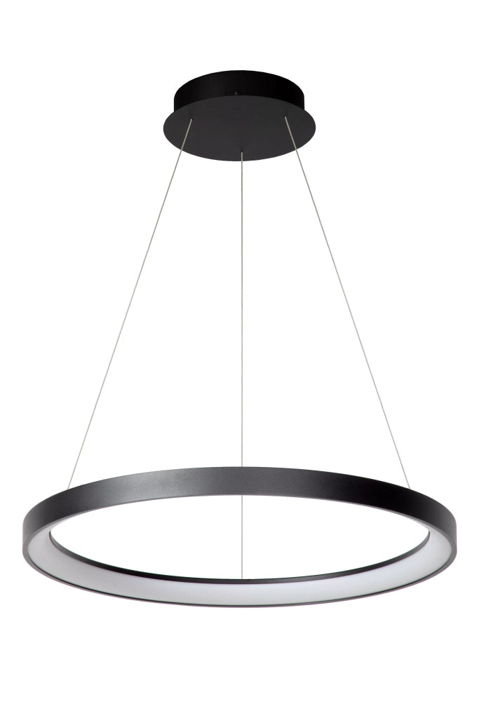 Lampada sospensione anello LED nera Lucide Vidal 48W