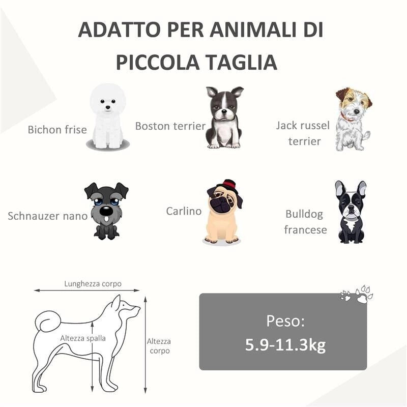 TRASPORTINO PER CANI E GATTI PIEGHEVOLE 61 X 46 X 51 CM COLORE CAFFÈ