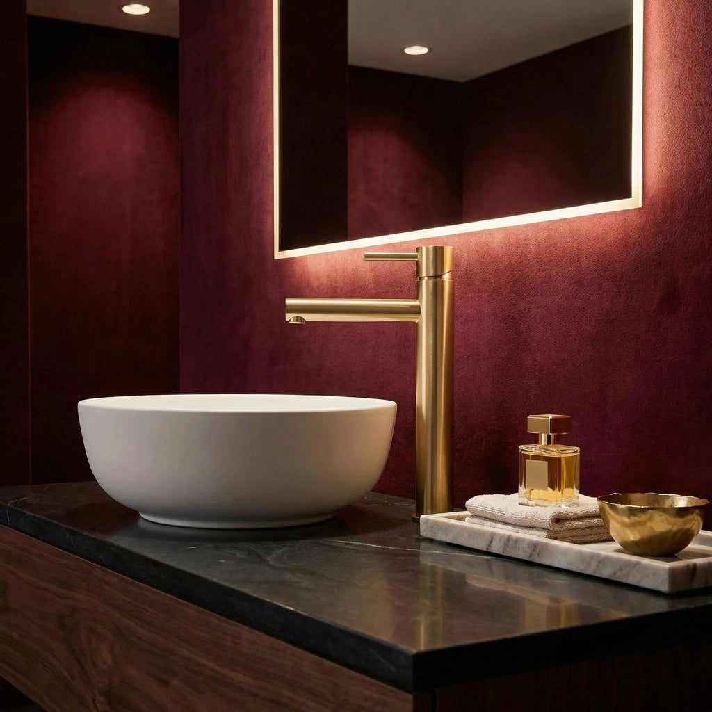 Rubinetto Da Lavabo Rea Tess Brush Gold High