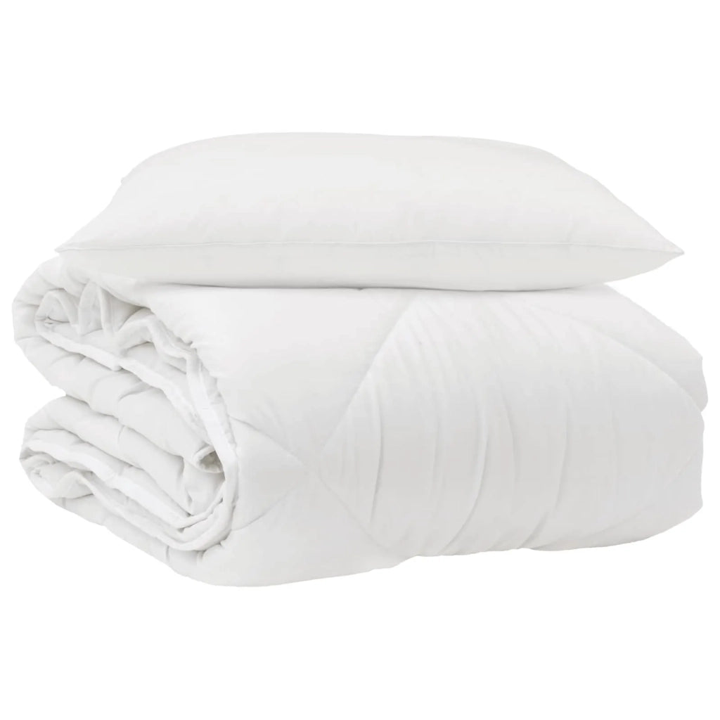 Duvet per Tutte le Stagioni con cuscino 2 pcs Bianco Microfibra 3376516